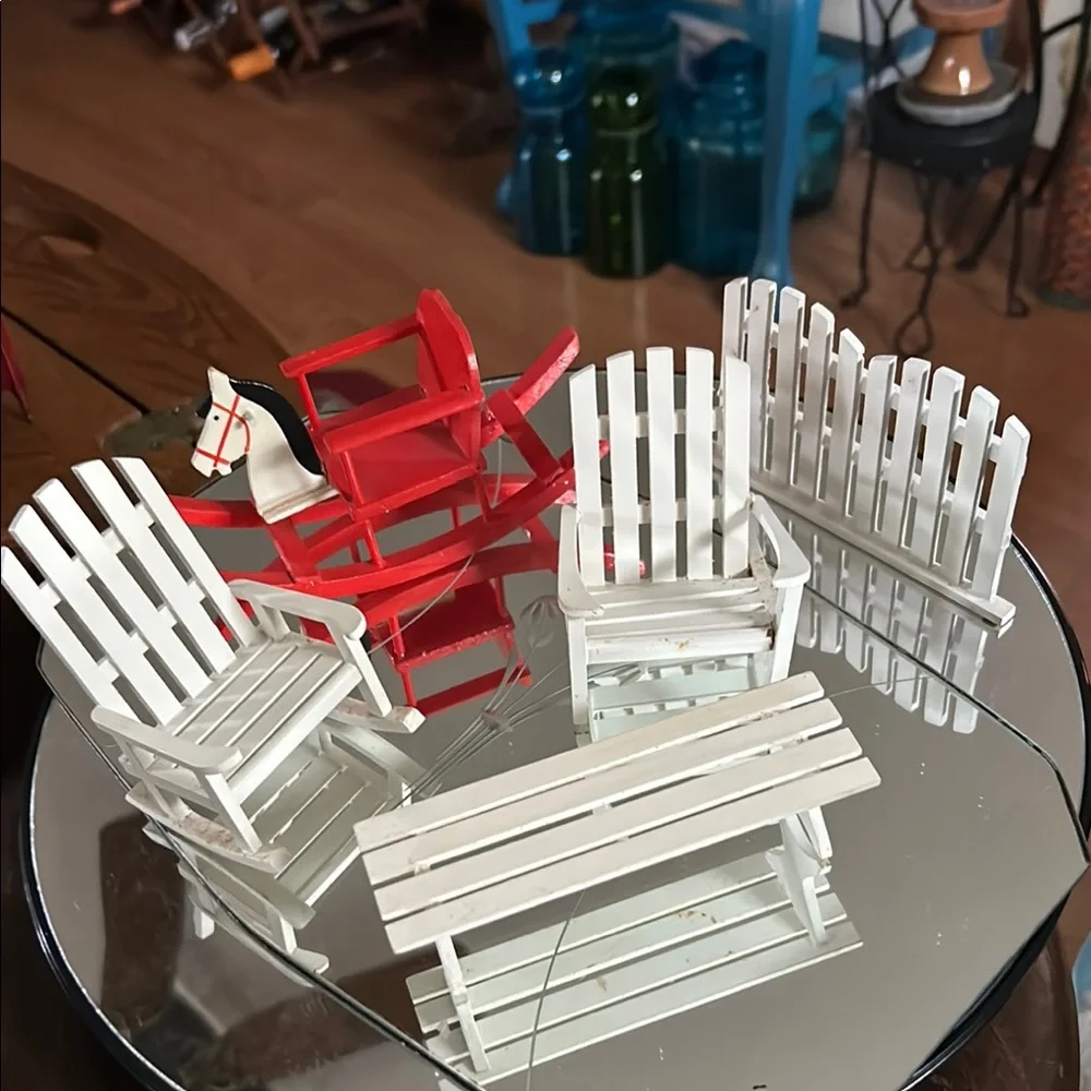 Vintage Wooden Dollhouse Furniture